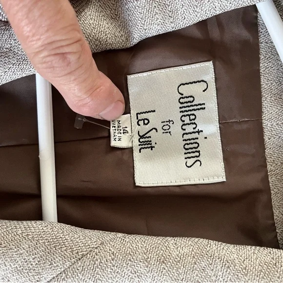 Women's collections for LE SUIT tan two piece set business wear size 14 - Picture 6 of 12